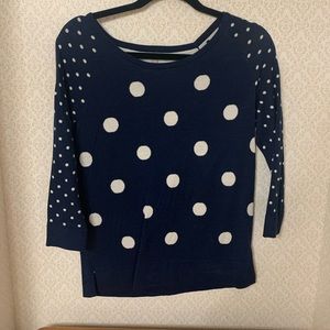 Banana republic navy polkadots sweater